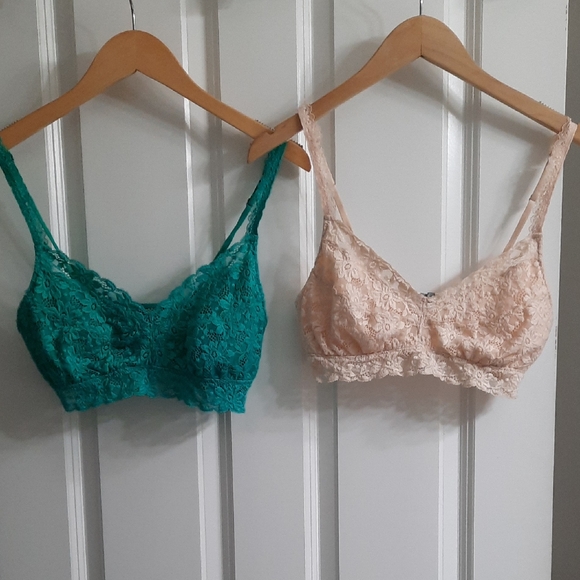 aerie Other - Aerie Lace Bralette Set in Teal and Nude